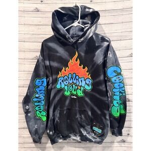 Cookies SF Rolling Loud Hoodie Sz M Tie Dye Logo Black Original Sweatshirt 2019